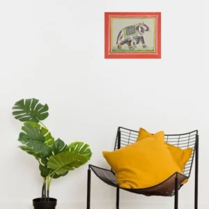 Majestic Brown Elephant - Authentic Bundi Miniature Painting