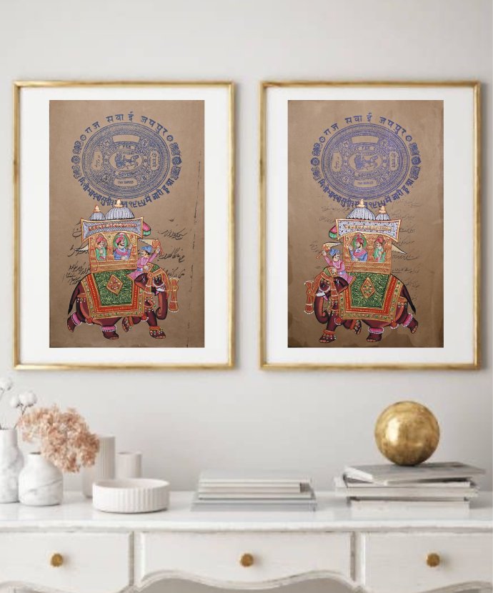 Set of king on elephant