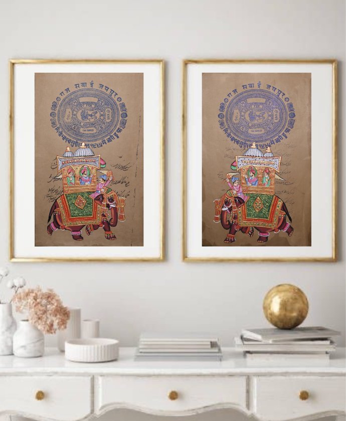 Set of king on elephant